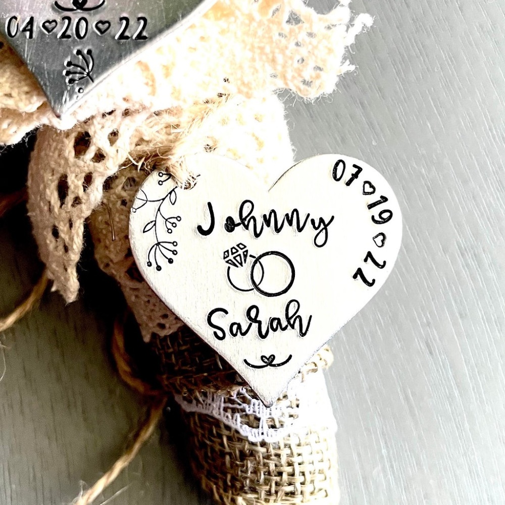 Personalized Bouquet Charm- Bride Gift- Bouquet Charm- Wedding Keepsake - Bridal